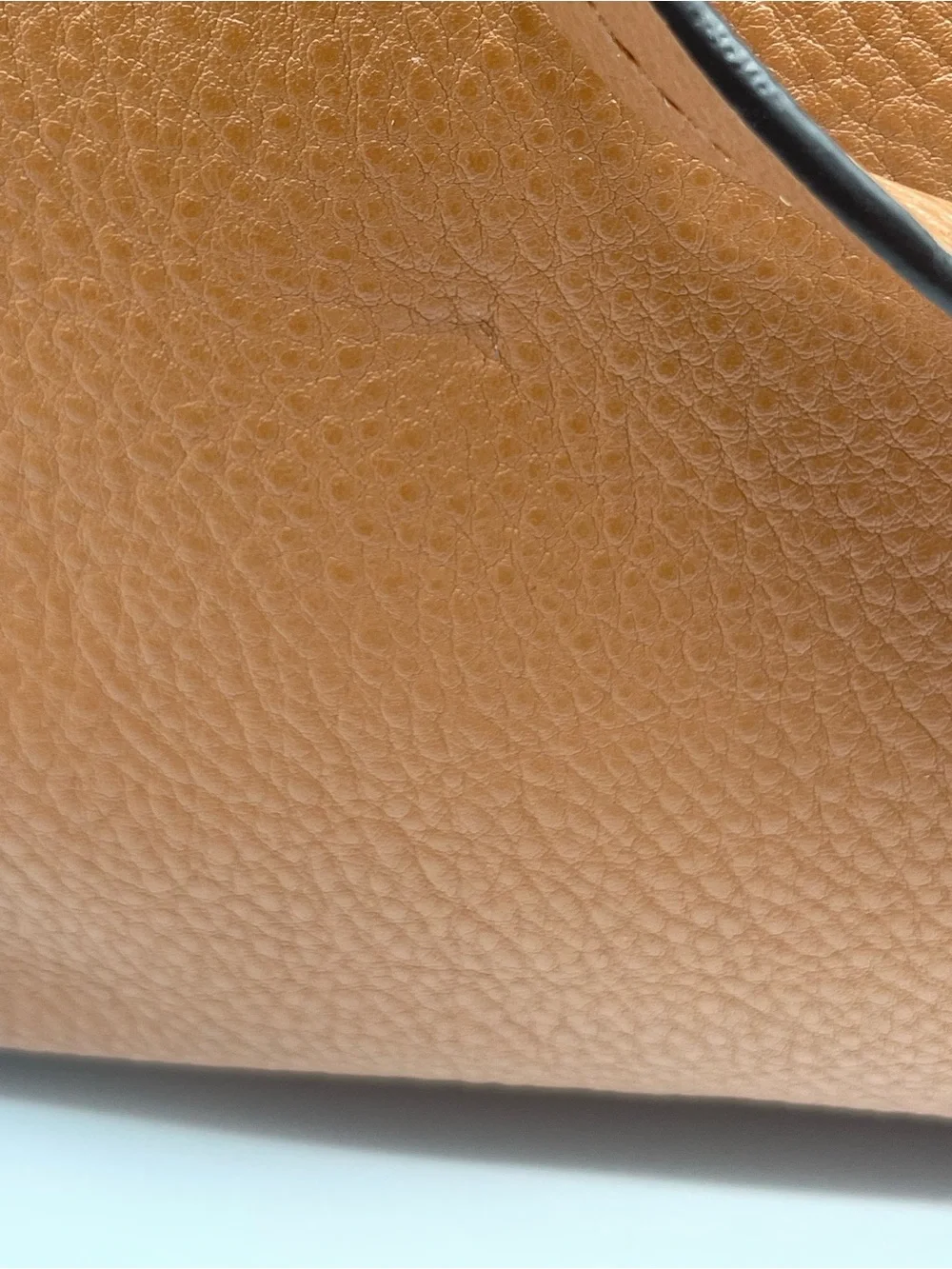 Michael Kors Cognac Pebbled Leather Tote with Gold Logo Charm